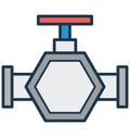 Main pipeline, pipe valve, Vector Icon can be easily modified or edit Royalty Free Stock Photo
