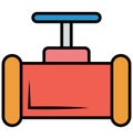 Main pipeline, pipe valve, Vector Icon can be easily modified or edit Royalty Free Stock Photo