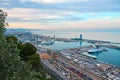 The main port of the city. View from above.  Barcelona, Spain Royalty Free Stock Photo