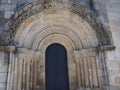 Romanesque style main portal of the chapel of san roque de mellid, la coruÃÂ±a, spain, europe