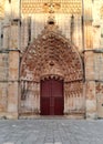 Main portal of the Monastery of Batalha, details of Gothic decorations, Portugal Royalty Free Stock Photo