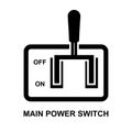 Main power switch icon isolated on background