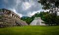 Main pyramid and Palace at mayan ruins of Palenque - Chiapas, Mexico Royalty Free Stock Photo