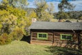 Main ranch house western historic homestead old log building Royalty Free Stock Photo