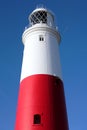 Main red and white lighthouse on Portland near Weymouth in Dorset Royalty Free Stock Photo