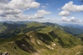 The ridge of the Rodna Mountains seen from Ineu Peak, Romania Royalty Free Stock Photo