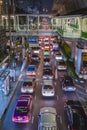 main road in Bangkok in nightly traffic jam