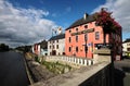 Main road, river and pub in Kilkenny downtown, Ireland