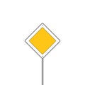 Main road sign icon. Flat design