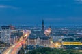 Main road and street lights of Copenhagen, skyline at night