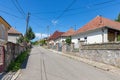 Main road Szomolya, rural village near Eger, Hungary Royalty Free Stock Photo