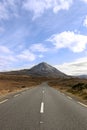 Main road to the Errigal mountains Royalty Free Stock Photo