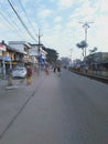 Main road of a town sambalpur in the morning