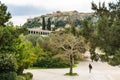 Main Roadway Ancient Agora Stoa Parthenon Acropolis Athens Greece Royalty Free Stock Photo