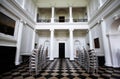 Main room with checkered floor at Russborough Stately House, Ireland