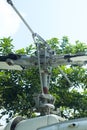 Main rotor and blades of an old military helicopter Royalty Free Stock Photo