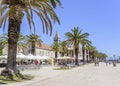 Main seafront promenade in Trogir, Dalmatia, Croatia.