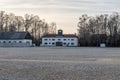 Main security building, entrance at Dachau concentration camp in Dachau, Germany Royalty Free Stock Photo