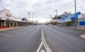 The main shopping street in perspective view in a country town in Australia. Royalty Free Stock Photo