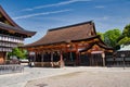 The main shrine of Yasaka-jinja shrine. Kyoto Japan Royalty Free Stock Photo