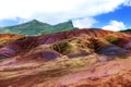 Main sight of Mauritius. Chamarel. seven color lands. Royalty Free Stock Photo