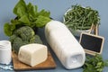 Main sources calcium for the body to help fight osteoporosis Royalty Free Stock Photo