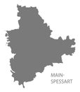 Main-Spessart grey county map of Bavaria Germany