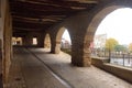 Main square of Benabarre, Huesca province, Aragon, Spain