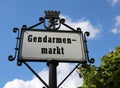 main square of Berlin in the road sign called Gendarmenmarkt tha