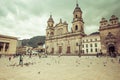 Main square with church, Bolivar square in Bogota, Colombia Royalty Free Stock Photo