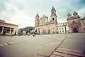 Main square with church, Bolivar square in Bogota, Colombia Royalty Free Stock Photo