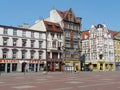 The main square in the city of Bytom, Poland