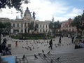 Main square of the city of La Paz, Bolivia.