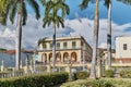 Main square of city Trinidad, Cuba, Plaza Mayor, Palace Brunet or Romantic Museum. Royalty Free Stock Photo