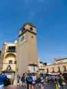The Main Square and clocktower on the Isle of Capri in Italy Royalty Free Stock Photo