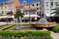 Main square with fountain in Mali Losinj,Croatia