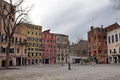 Main square of Ghetto Novo in Venice Royalty Free Stock Photo