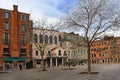Main square of Ghetto Novo in Venice Royalty Free Stock Photo