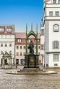 Main Square of Luther City Wittenberg with his statue