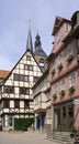 Quedlinburg, Germany, July 2022: The main square Markplatz, landmark houses