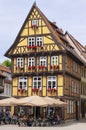Quedlinburg, Germany, July 2022: The main square Markplatz, landmark houses
