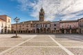 Main square of Medinaceli. This wide closed Castilian square, porticoed and almost pentagonal Soria, Spain