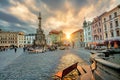 Main square and monument Holy Trinity Column in old town of Olomouc. Czech Republic Royalty Free Stock Photo