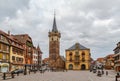 Main square in Obernai, Alsace, France