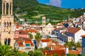 Main square in old medieval town Hvar. Hvar is one of most popular tourist destinations in Croatia in summer. Central Pjaca square Royalty Free Stock Photo