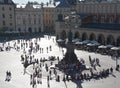 The main square of the Old Town of Krakow, Lesser Poland,