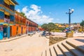 Main square panoramic view in Raquira Colombia