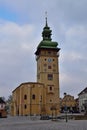 Main Square of Retz, Lower Austria, vertical Royalty Free Stock Photo