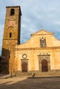 Main square and San Donato church in Civita di Bagnoregio, Lazio, Italy Royalty Free Stock Photo