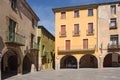 Main square of Sant Joan de les Abadesses, Ripolles, Girona pro Royalty Free Stock Photo